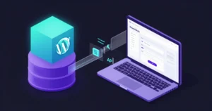 Conceptual diagram illustrating Headless WordPress decoupled web architecture with REST API integration for Dotextalk Academy blog